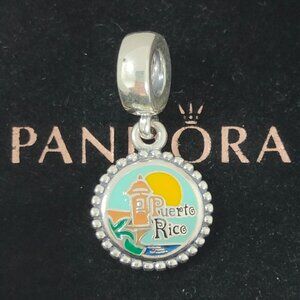 Pandora Puerto Rico Exclusive Dangle Charm Bracelet Pendent S925 Silver with box